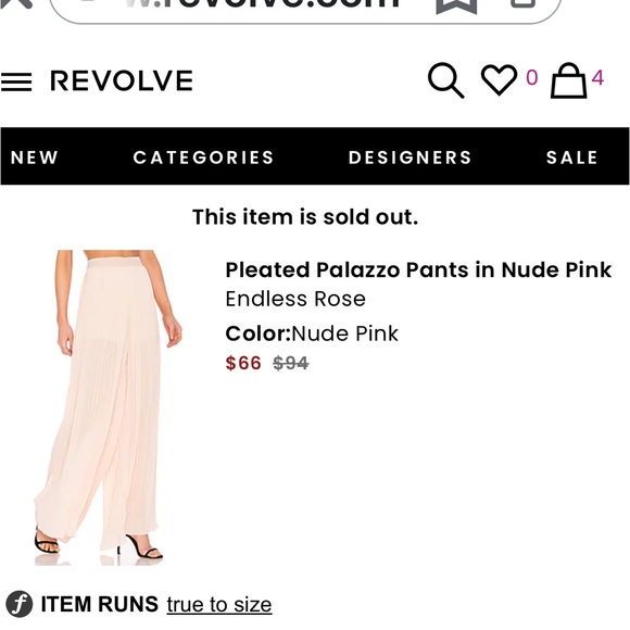 NWOT #5 ENDLESS ROSE Pleated Pants in Ivory, size small - Picture 10 of 14